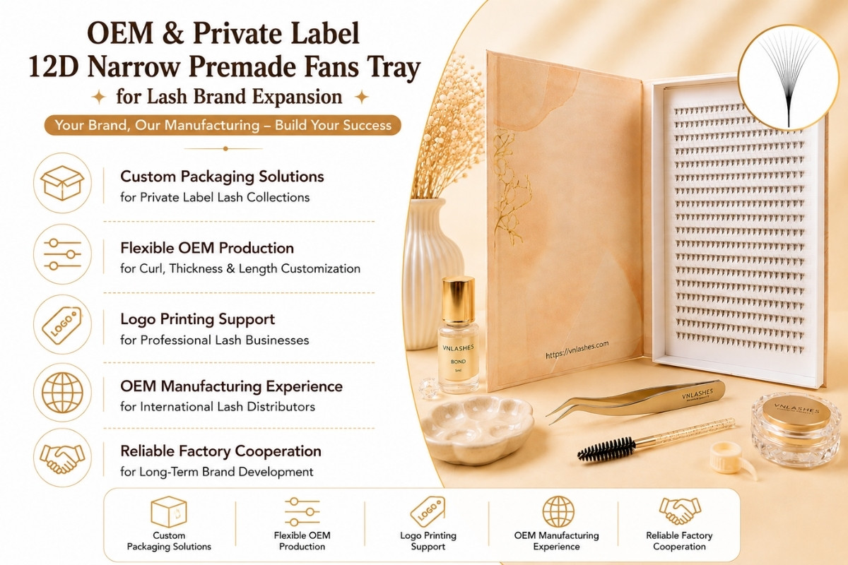 OEM & Private Label 12D Narrow Premade Fans Tray for Lash Brand Expansion