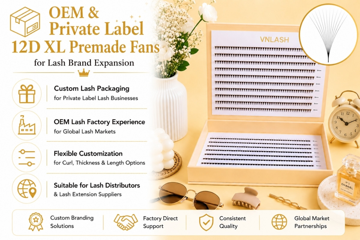 OEM & Private Label 12D XL Premade Fans for Lash Brand Expansion