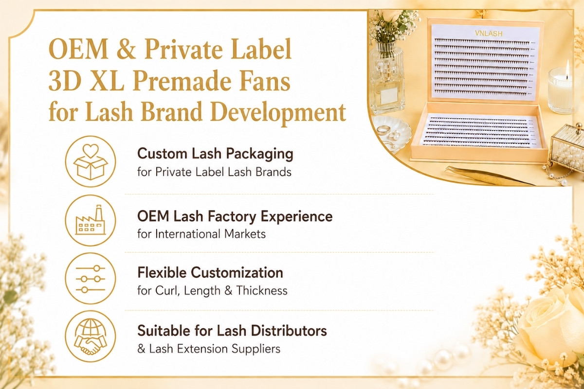Fans Premade 3D XL OEM & Marca Blanca para el Desarrollo de Marcas de Pestañas