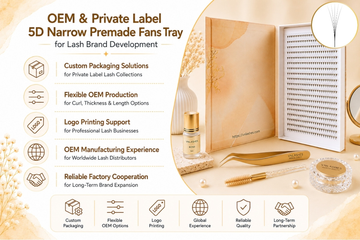 OEM & Private Label 5D Narrow Premade Fans Tray for Lash Brand Development