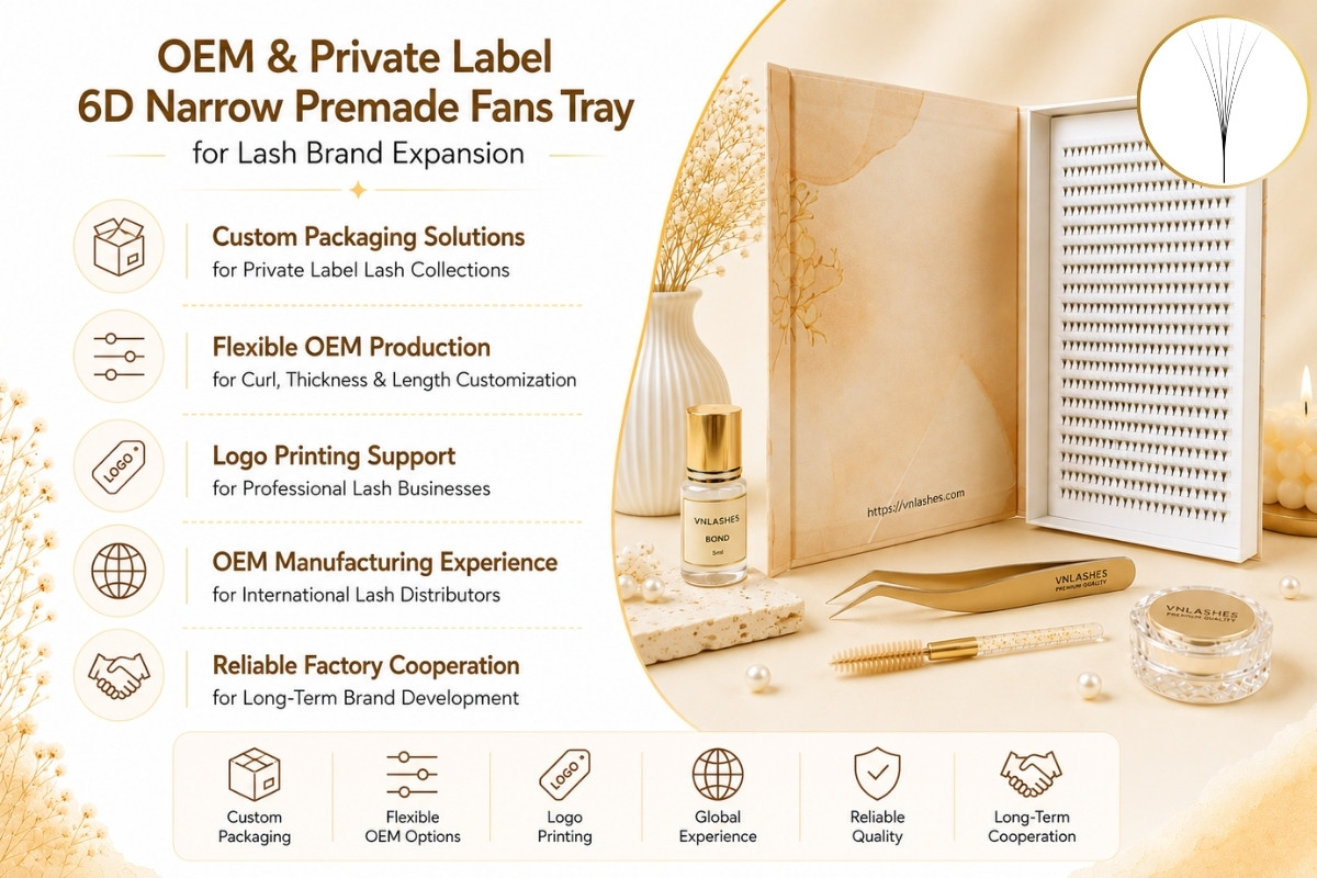 OEM & Private Label 6D Narrow Premade Fans Tray for Lash Brand Expansion