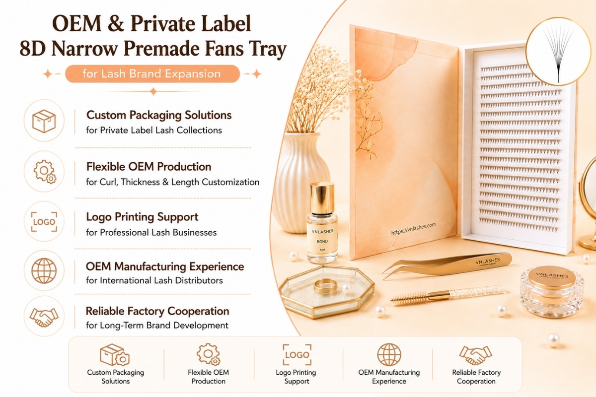 OEM & Private Label 8D Narrow Premade Fans Tray for Lash Brand Expansion