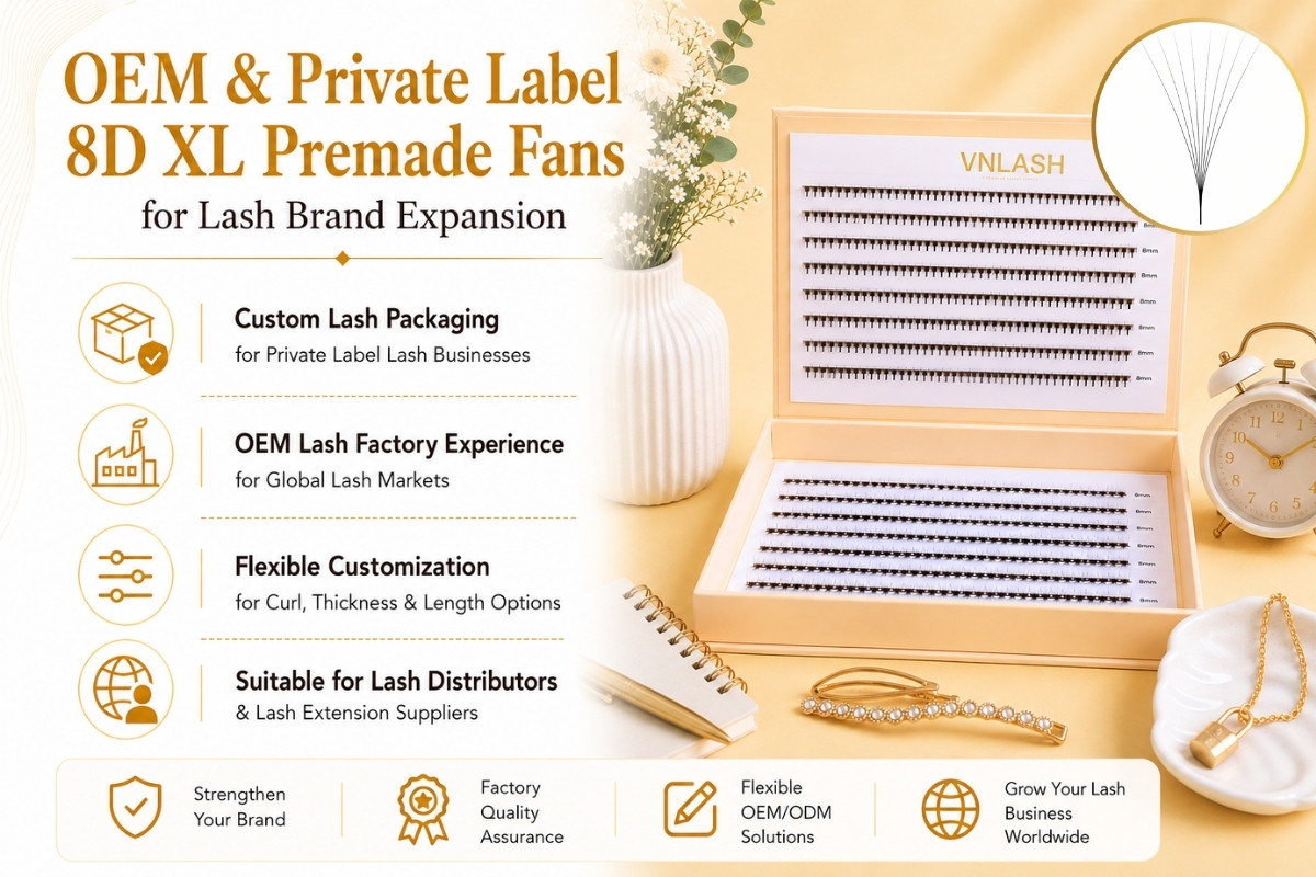 OEM & Private Label 8D XL Premade Fans for Lash Brand Expansion