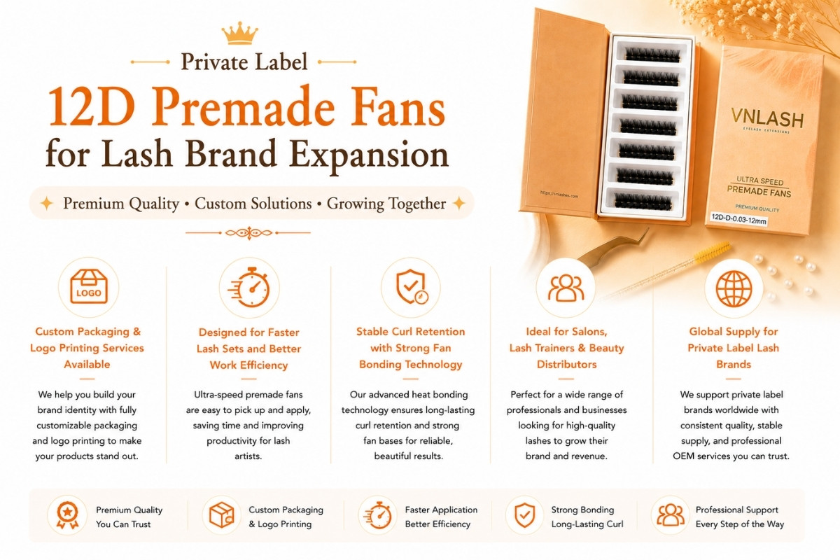 Private Label 12D Premade Fans for Lash Brand Expansion