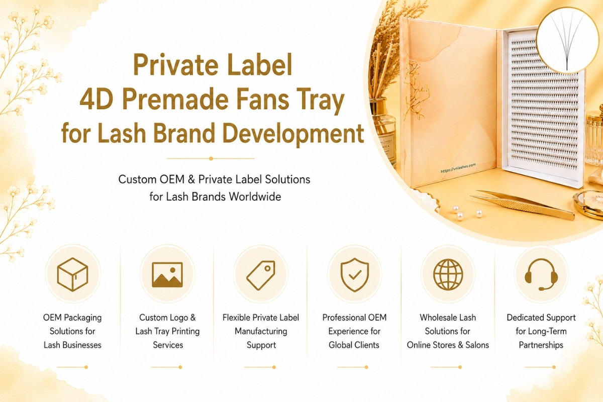 Private Label 4D Premade Fans Tray for Lash Brand Development
