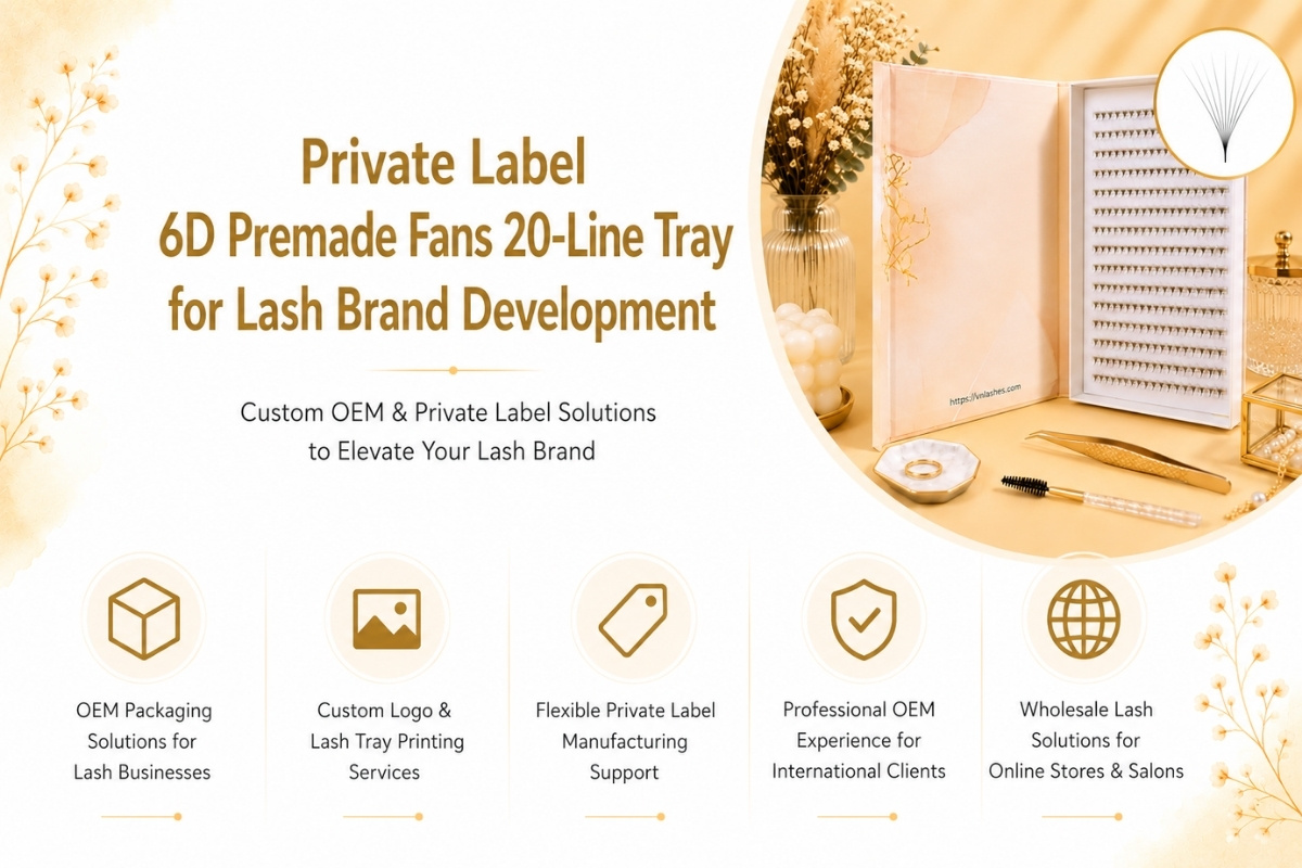 Private Label 6D Premade Fans 20-Line Tray for Lash Brand Development