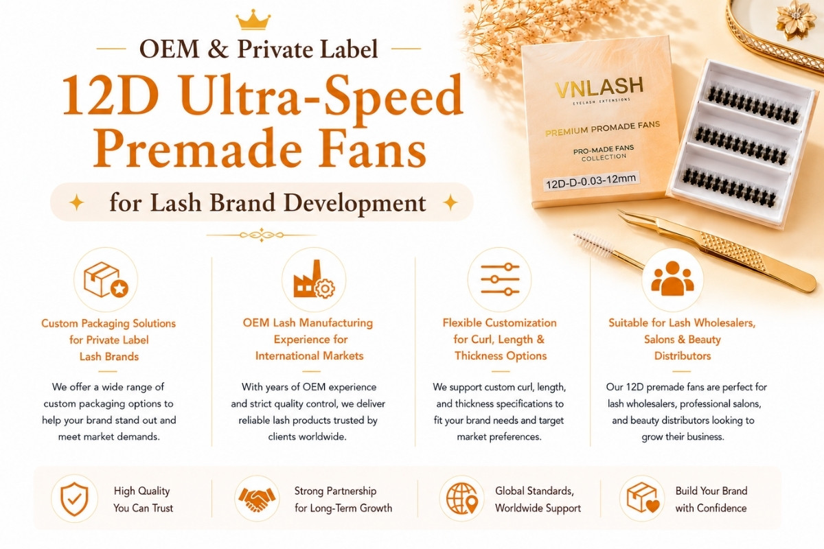 OEM & Private Label 12D Ultra-Speed Premade Fans for Lash Brand Development