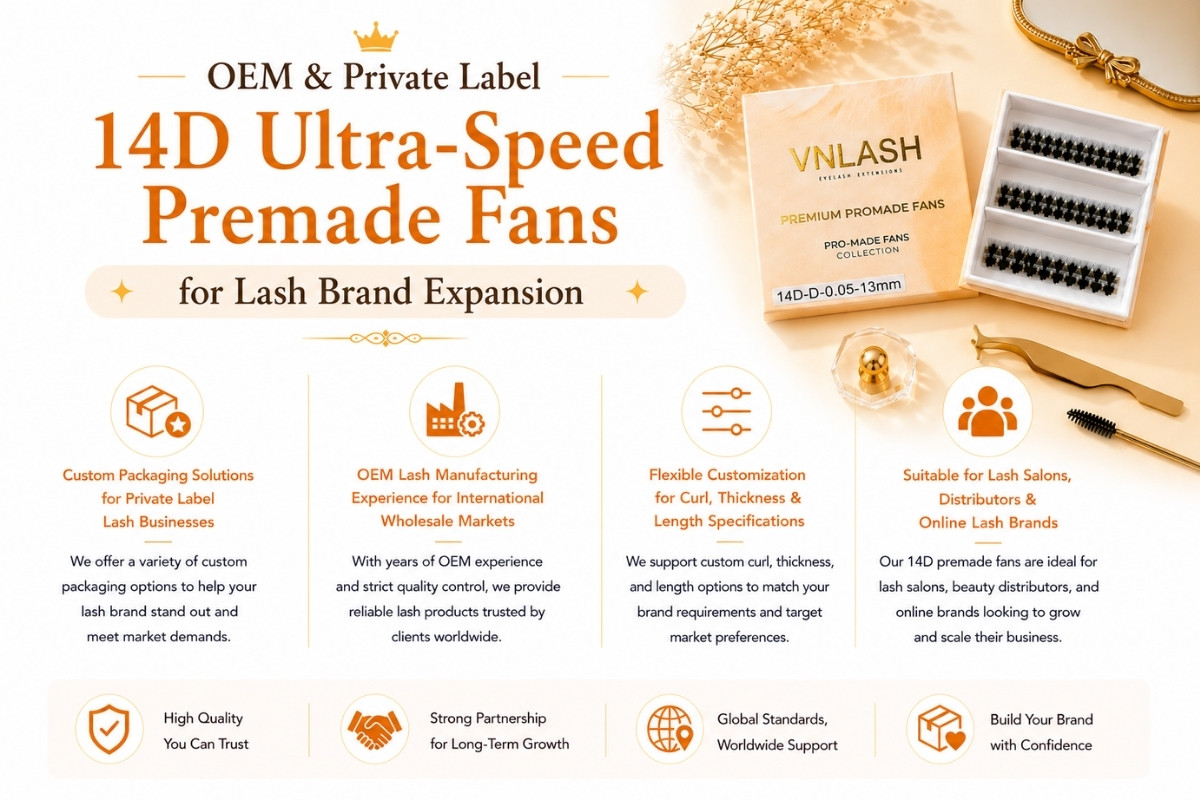 OEM & Private Label 14D Ultra-Speed Premade Fans for Lash Brand Expansion