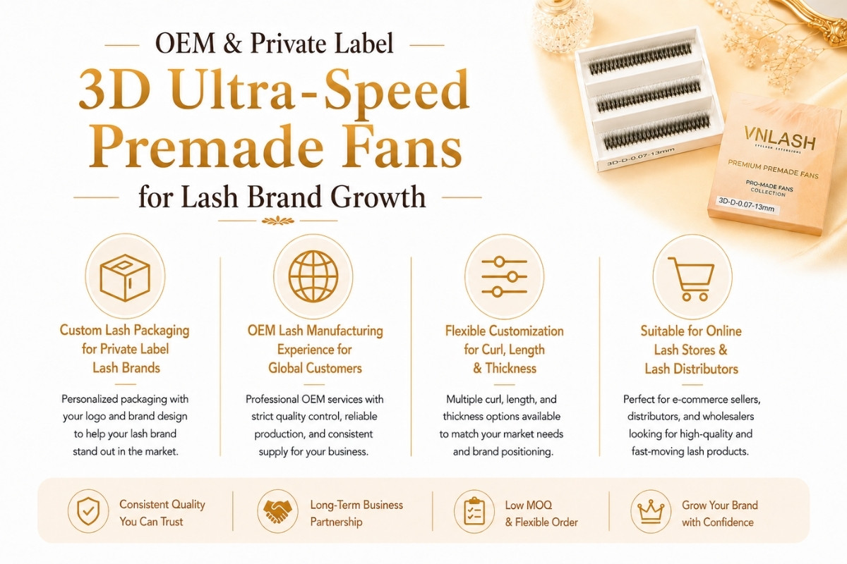 OEM & Private Label 3D Ultra-Speed Premade Fans for Lash Brand Growth
