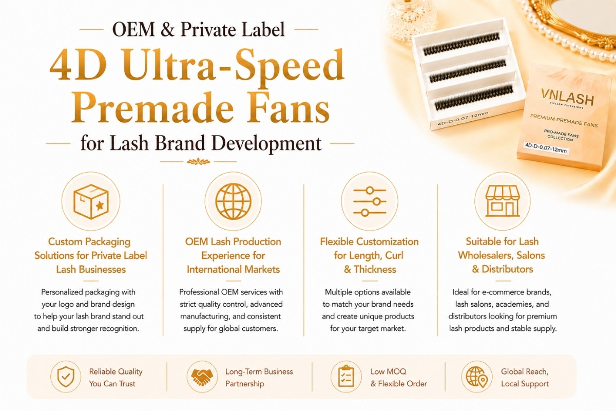 OEM & Private Label 4D Ultra-Speed Premade Fans for Lash Brand Development