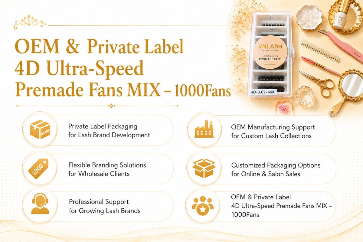 Abanicos premade ultrarrápidos 4D mixtos OEM y de marca privada – 1000 abanicos