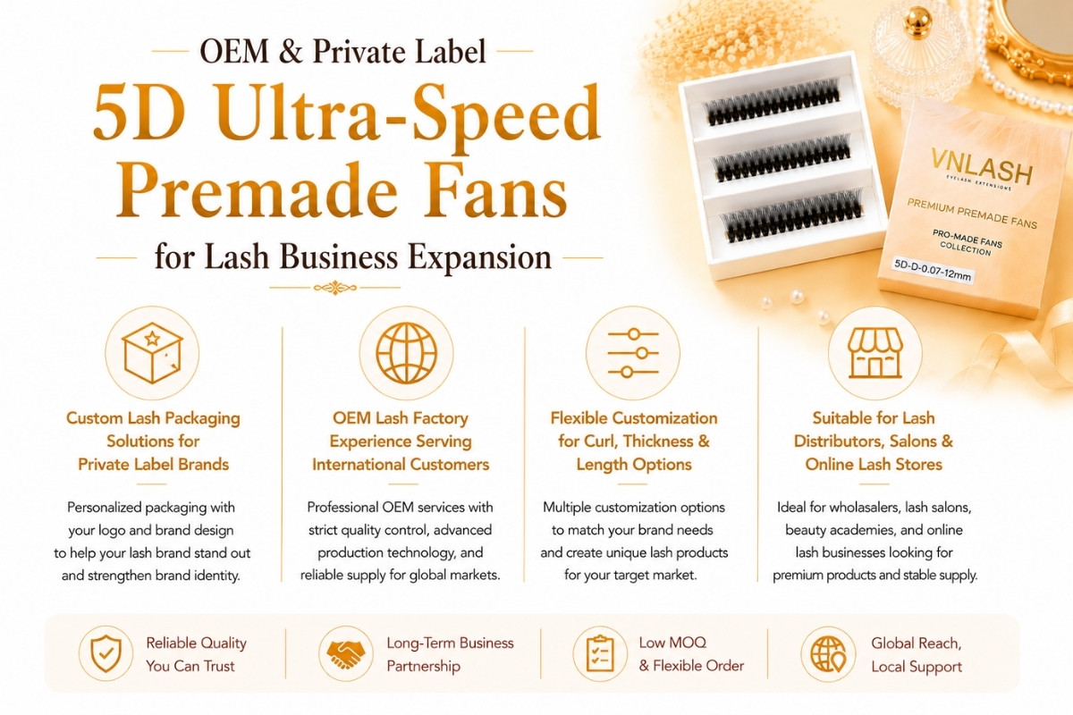 OEM & Private Label 5D Ultra-Speed Premade Fans for Lash Business Expansion