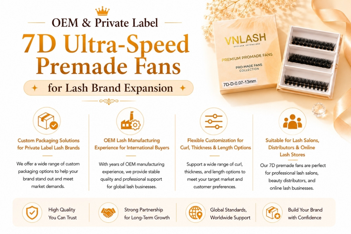 OEM & Private Label 7D Ultra-Speed Premade Fans for Lash Brand Expansion