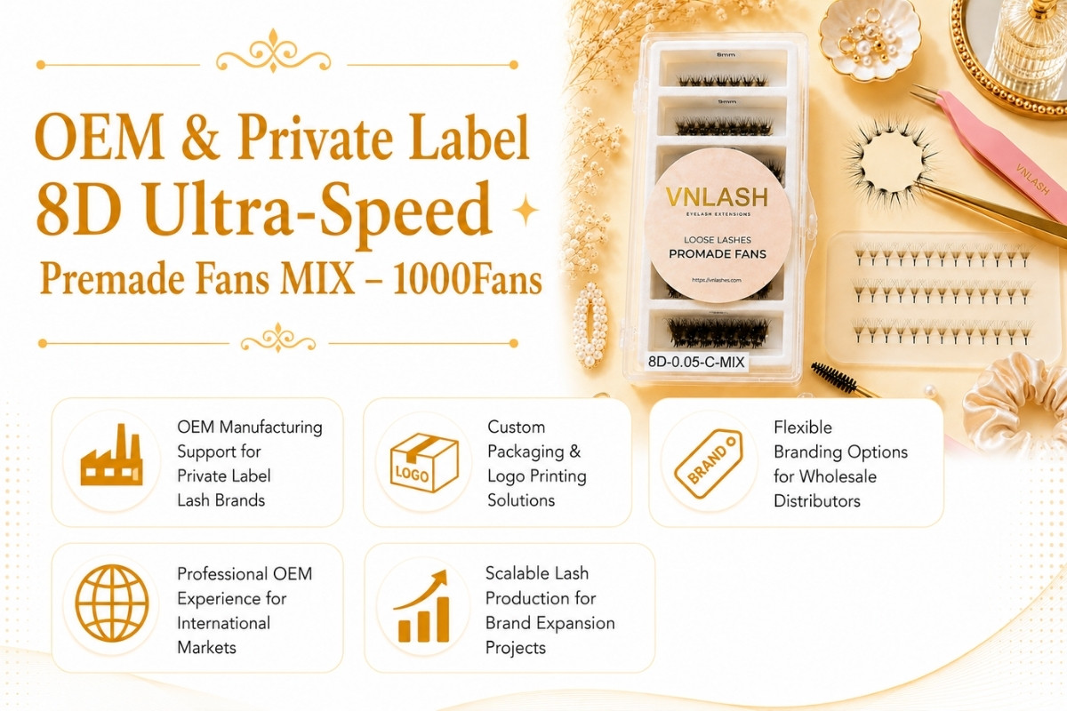 OEM y marca privada de abanicos prefabricados 8D Ultra-Speed Mix – 1000 unidades.