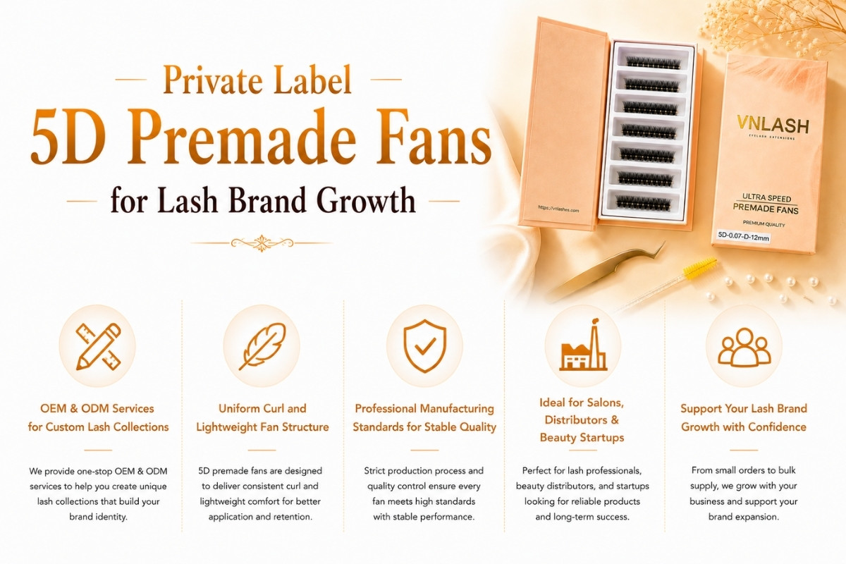 Private Label 5D Premade Fans for Lash Brand Growth