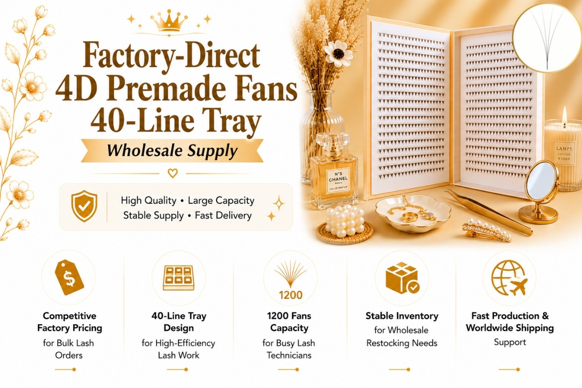 Factory-Direct 4D Premade Fans 40-Line Tray Wholesale Supply