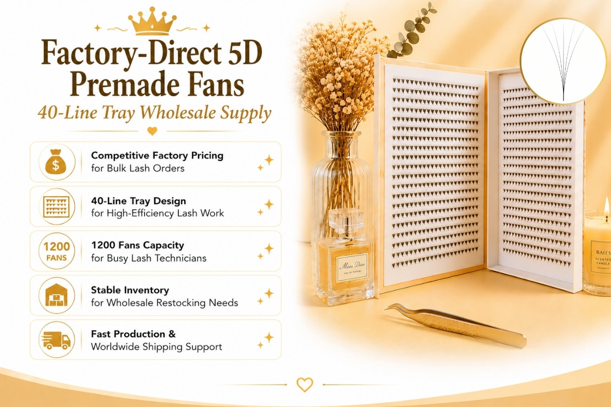 Factory-Direct 5D Premade Fans 40-Line Tray Wholesale Supply