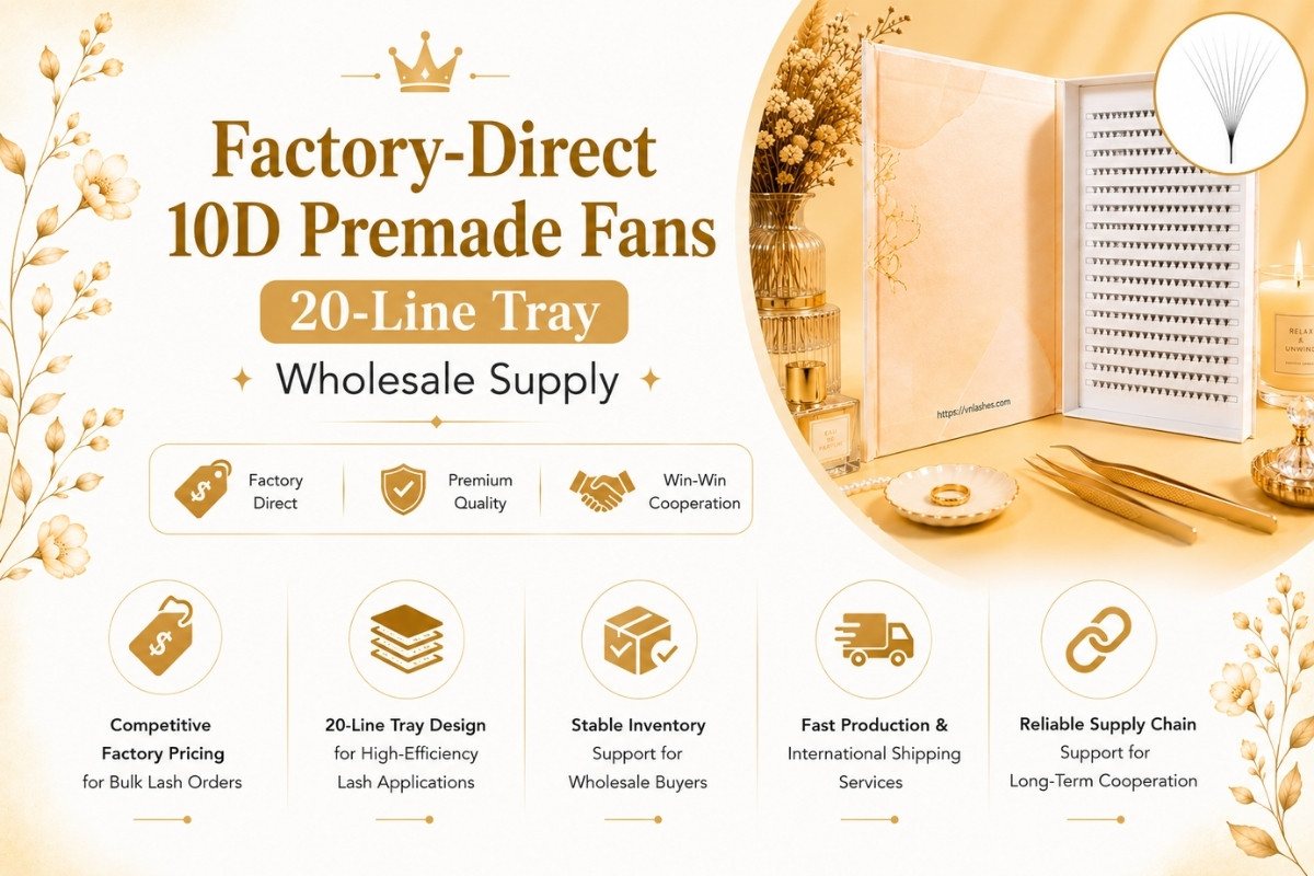 Factory-Direct 10D Premade Fans 20-Line Tray Wholesale Supply