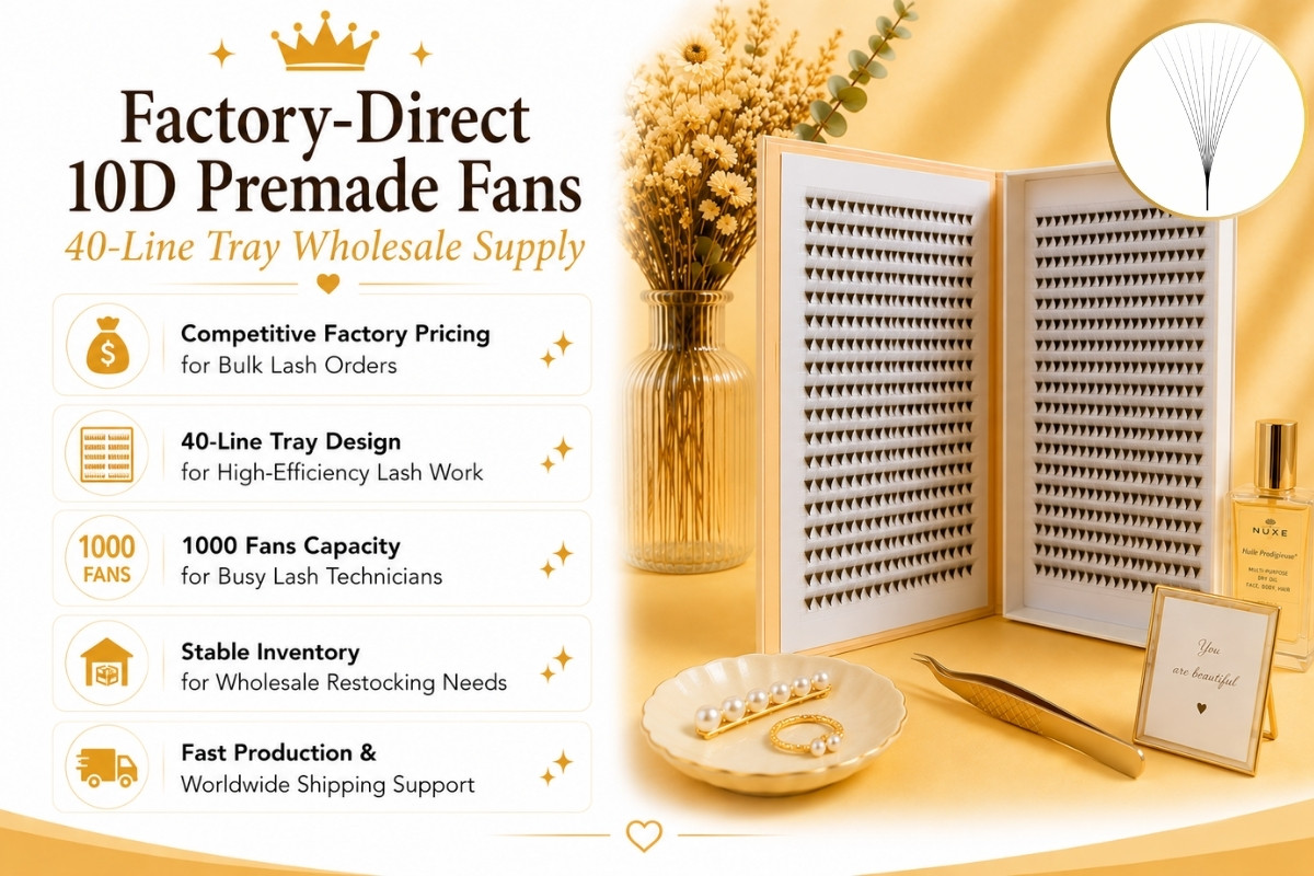 Factory-Direct 10D Premade Fans 40-Line Tray Wholesale Supply