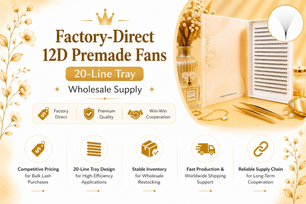 Factory-Direct 12D Premade Fans 20-Line Tray Wholesale Supply