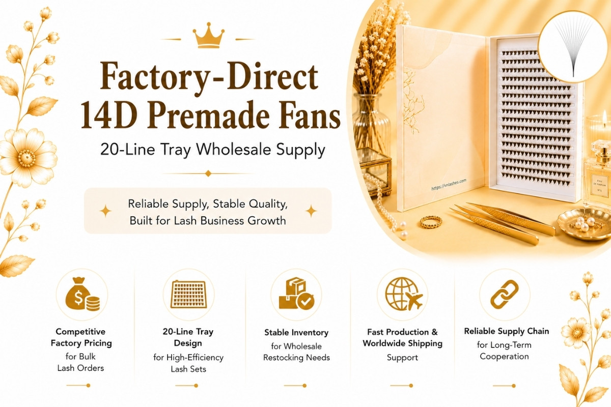 Factory-Direct 14D Premade Fans 20-Line Tray Wholesale Supply
