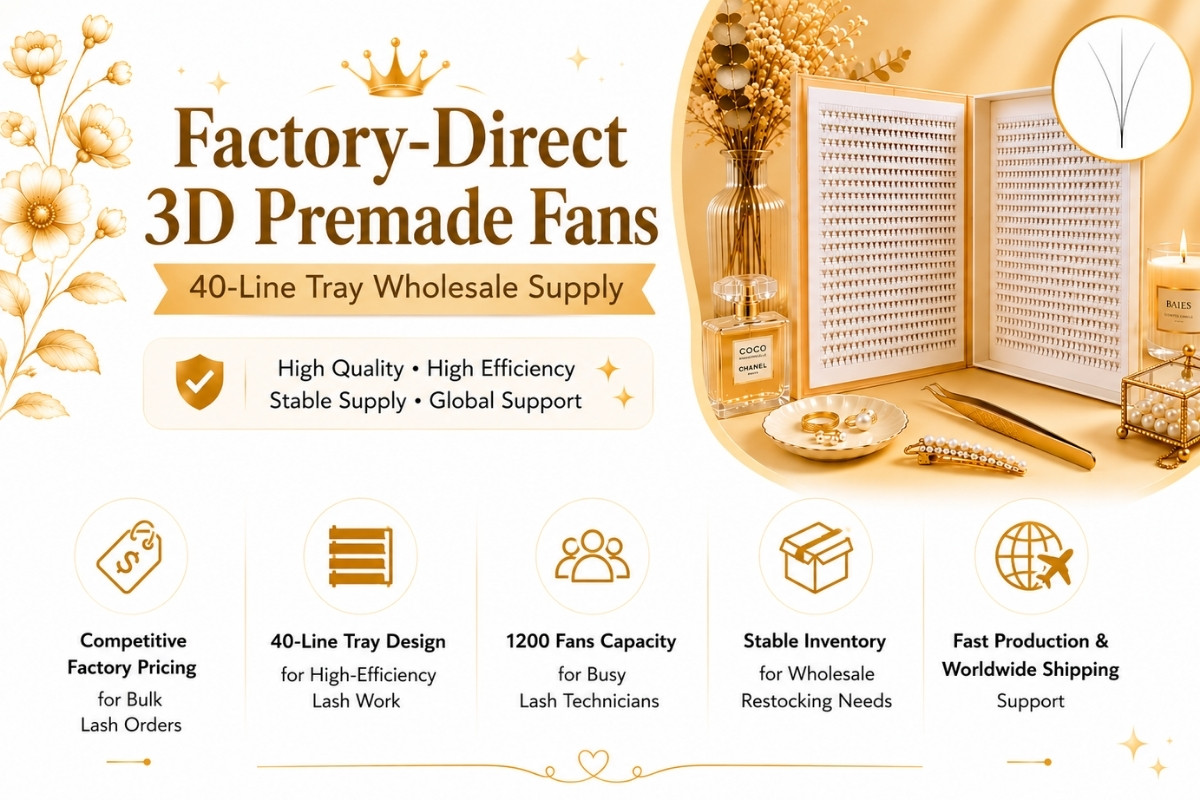 Factory-Direct 3D Premade Fans 40-Line Tray Wholesale Supply