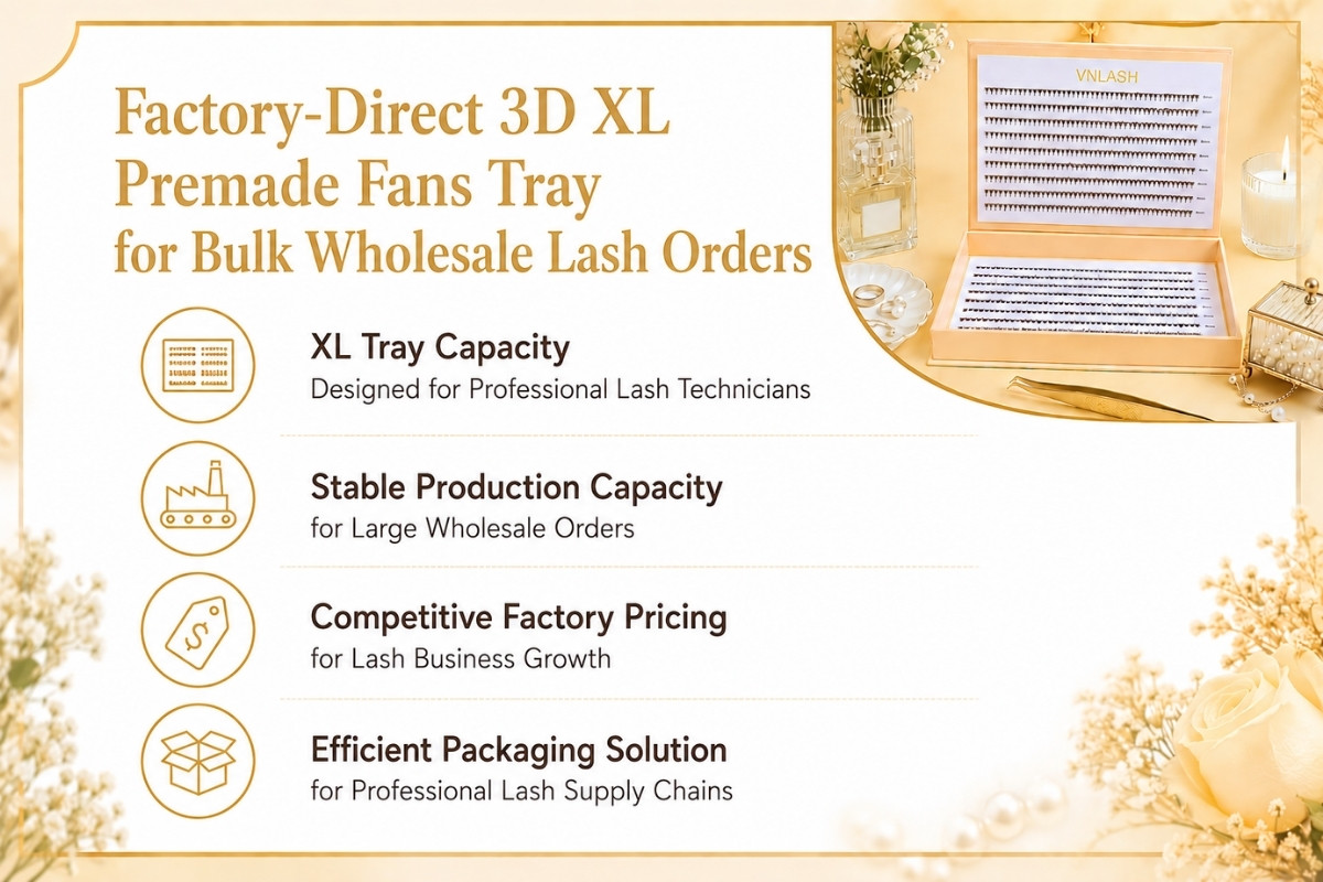 Bandeja de Fans Premade 3D XL Directa de Fábrica para Pedidos de Pestañas al por Mayor a Granel