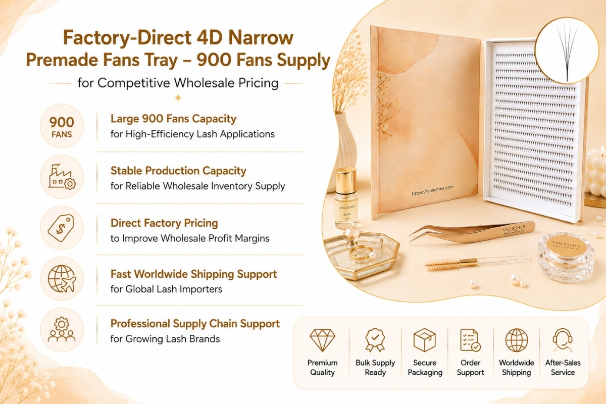 Factory-Direct 4D Narrow Premade Fans Tray – 900 Fans Supply for Competitive Wholesale Pricing