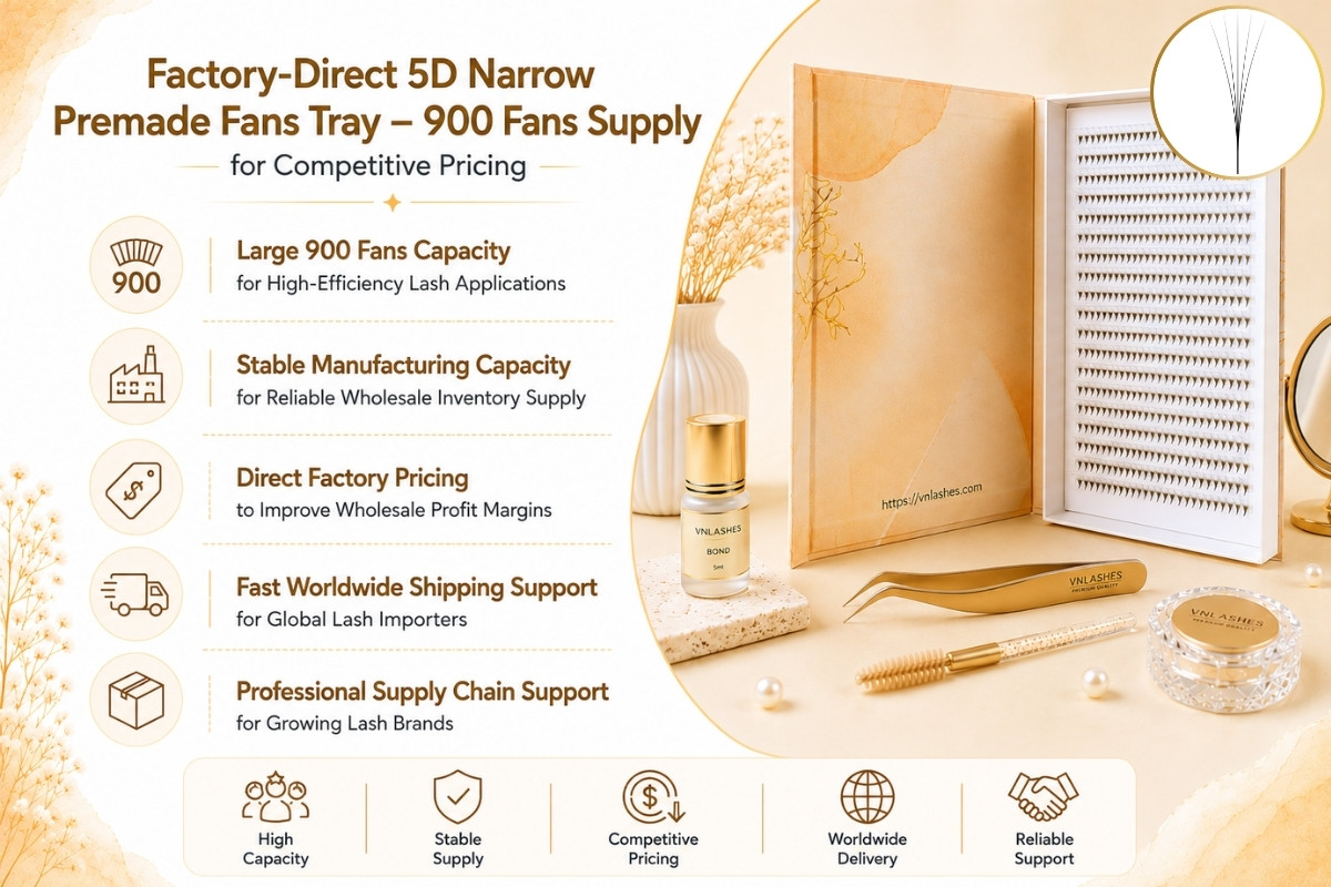Factory-Direct 5D Narrow Premade Fans Tray – 900 Fans Supply for Competitive Pricing