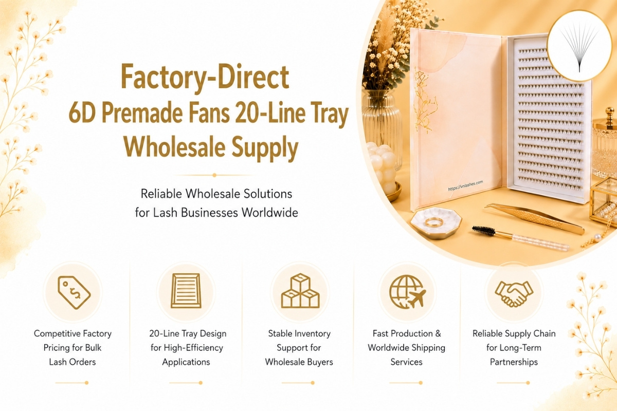 Factory-Direct 6D Premade Fans 20-Line Tray Wholesale Supply