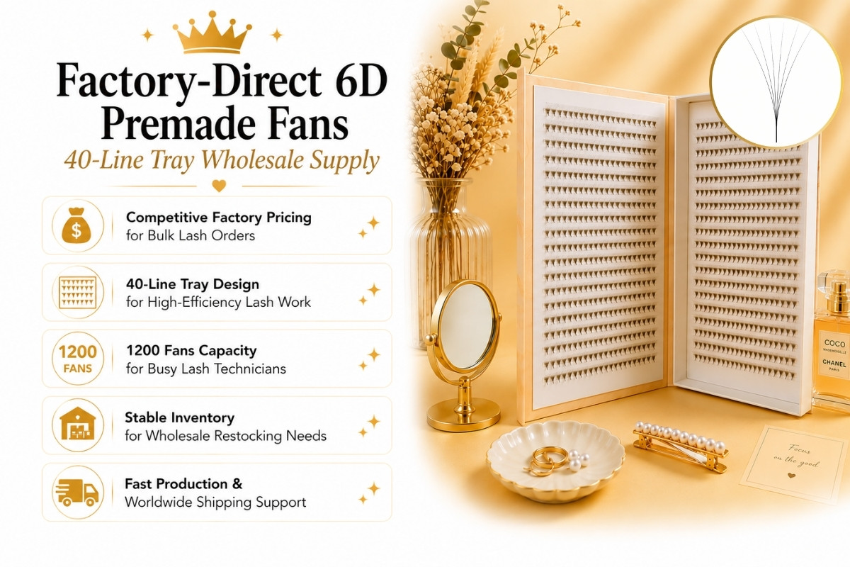 Factory-Direct 6D Premade Fans 40-Line Tray Wholesale Supply