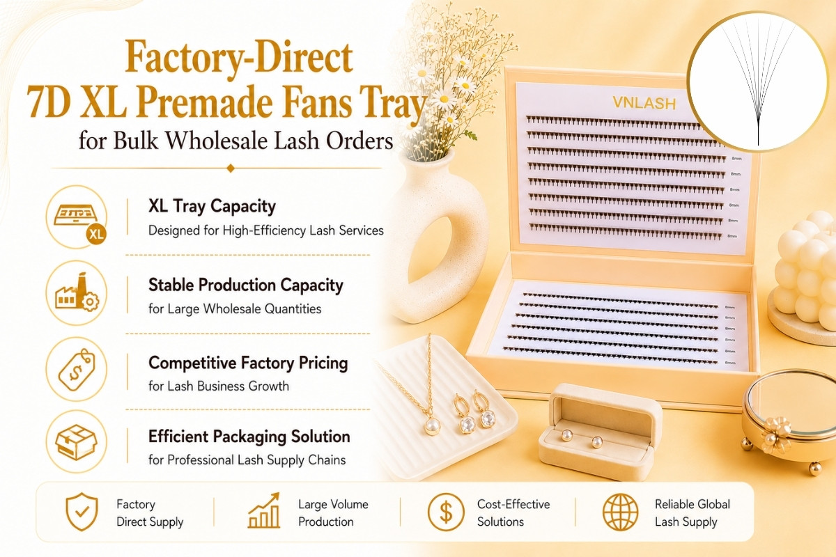 Factory-Direct 7D XL Premade Fans Tray for Bulk Wholesale Lash Orders