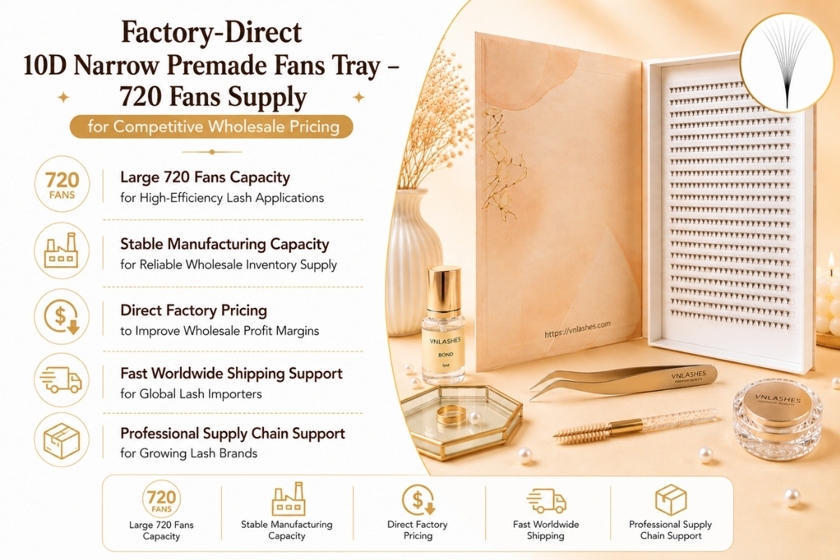 Factory-Direct 10D Narrow Premade Fans Tray – 720 Fans Supply for Competitive Wholesale Pricing