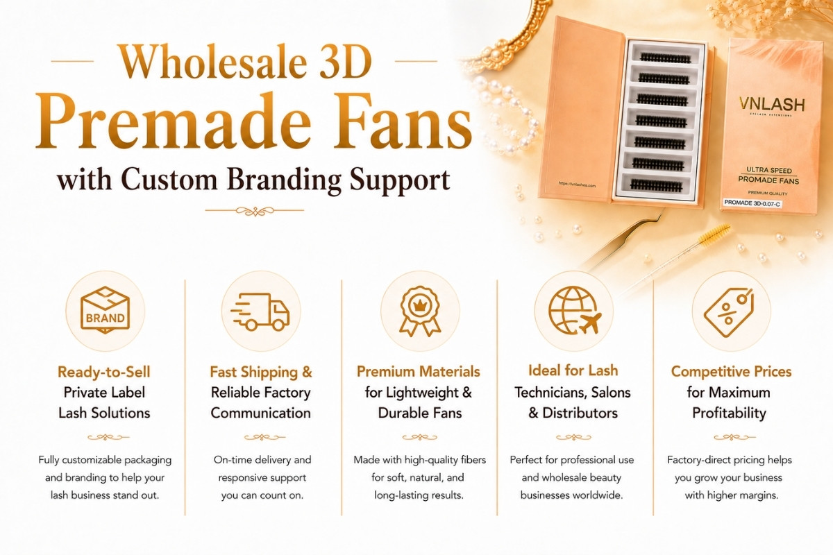 Wholesale 3D Premade Fans with Custom Branding Support