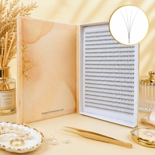 4D Premade Fans 20-Line Tray – 600 Fans | OEM Eyelash Factory