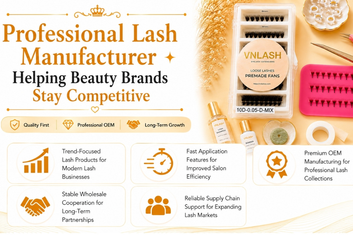 Fabricante profesional de pestañas que ayuda a las marcas de belleza a mantenerse competitivas.