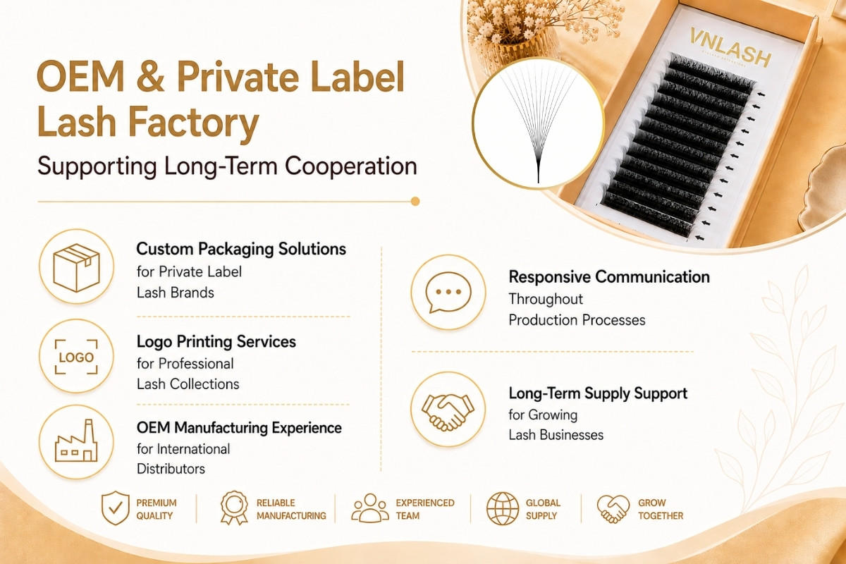 Fábrica OEM y de marca privada para pestañas que impulsa una cooperación a largo plazo<br srcset=