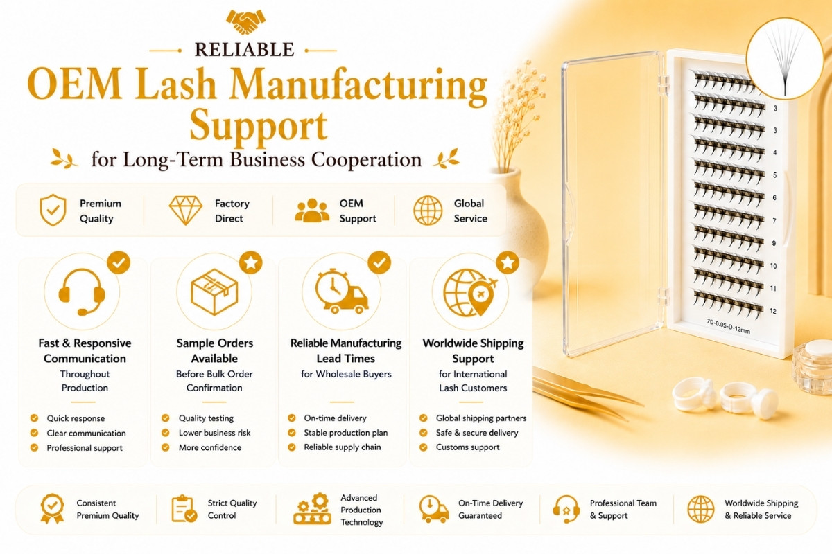 Support fiable en fabrication OEM de cils pour une coopération commerciale à long terme