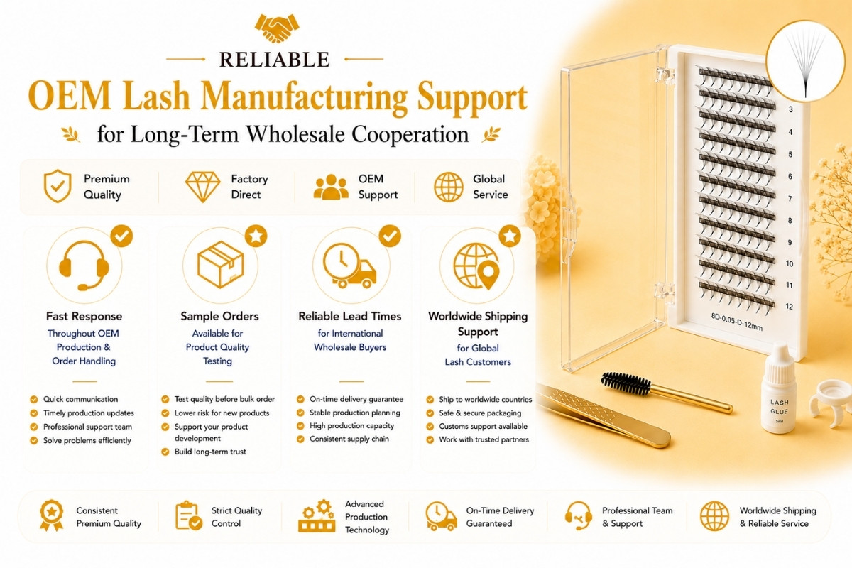 Support fiable de fabrication OEM de cils pour une coopération de gros à long terme