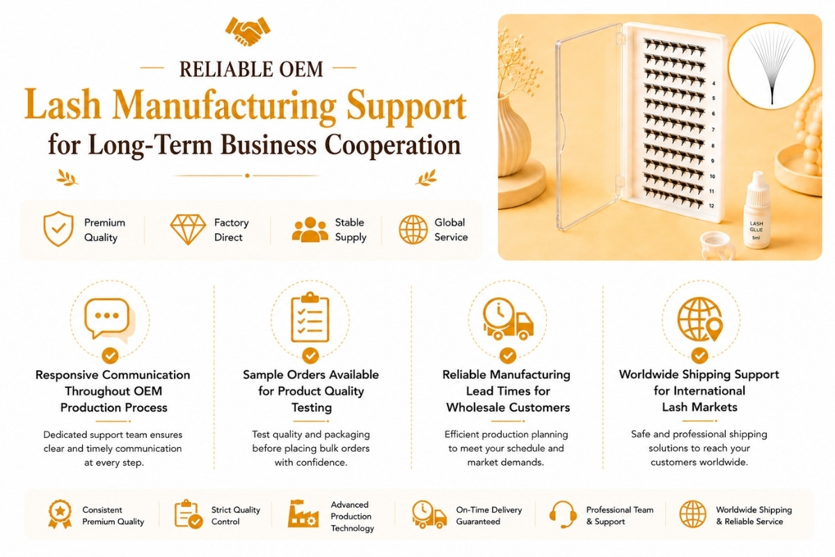 Support fiable de fabrication OEM de cils pour une coopération commerciale à long terme.
