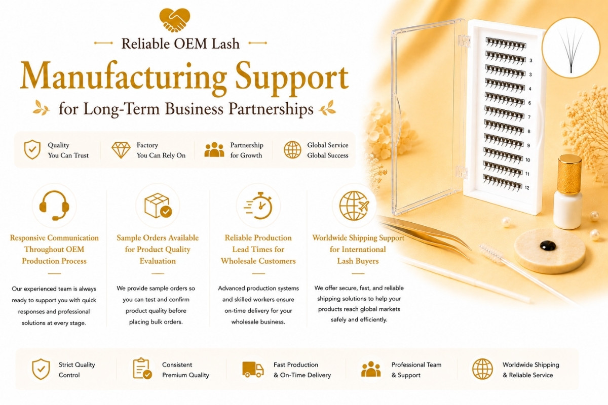 Support fiable en fabrication OEM de cils pour des partenariats commerciaux à long terme