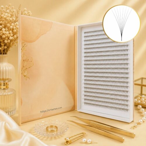8D Premade Fans 20-Line Tray – 500 Fans | Export Lash Factory