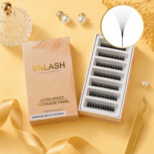 8D Narrow Ultra-Speed Premade Fans, Wholesale Lash Factory, Slim Base 8D Premade Fans, Narrow Volume Lash Supplier, OEM Lash Extensions Manufacturer
