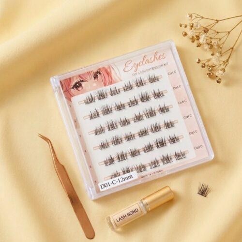 D01 Natural Wispy Pre-Glued Cluster Lashes | OEM Lash Factory
