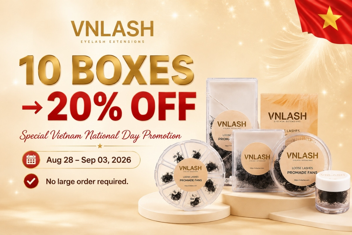 Vietnam National Day Eyelash Promotion – Order 10 Boxes, Get 20% Off