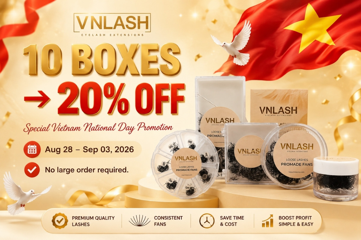 Vietnam National Day Eyelash Promotion – Order 10 Boxes, Get 20% Off